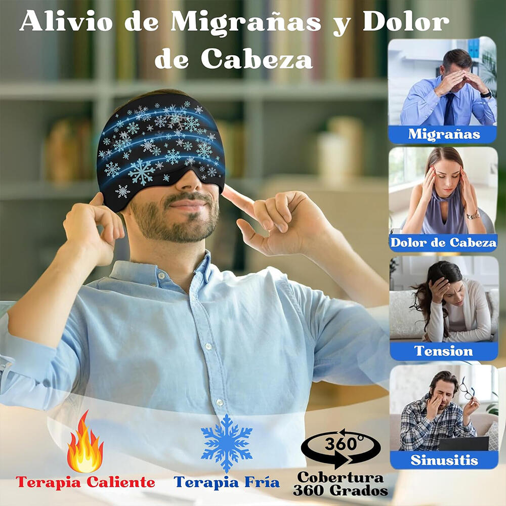 GORRO TERAPÉUTICO DE GEL – ALIVIO INSTANTÁNEO PARA MIGRAÑAS Y DOLOR DE CABEZA
