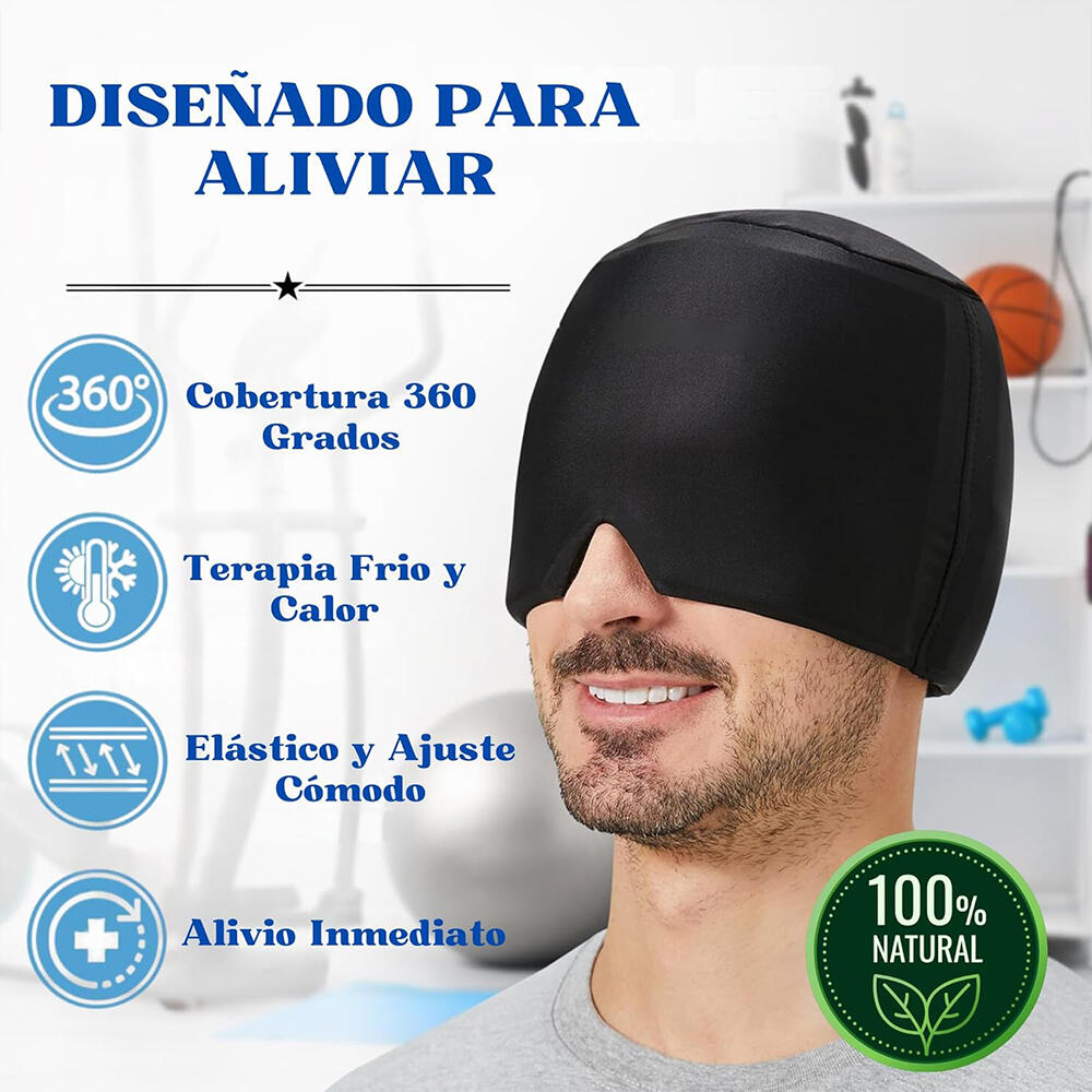 GORRO TERAPÉUTICO DE GEL – ALIVIO INSTANTÁNEO PARA MIGRAÑAS Y DOLOR DE CABEZA